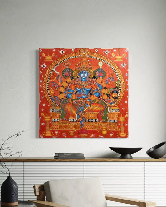 Sree Badhrakali Maa Kerala Mural Canvas Giclee Print