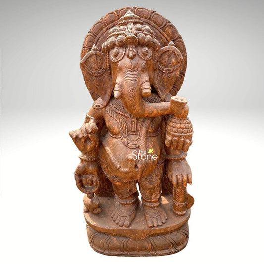 Standing Ganesha Sandstone Statue 4ft