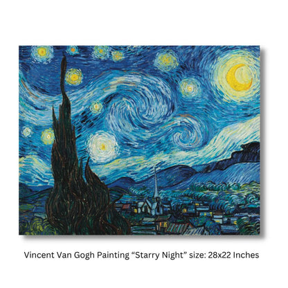 The Starry Night By Vincent Van Gogh Large Size Canvas Painting Giclee Print
