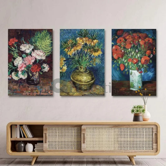 Still Life Portraits Vincent Van Gogh Set of 3 Flower Painting
