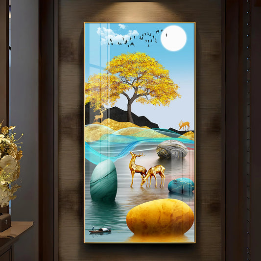 Sunny Morning Luxury Crystal Vertical Wall Art