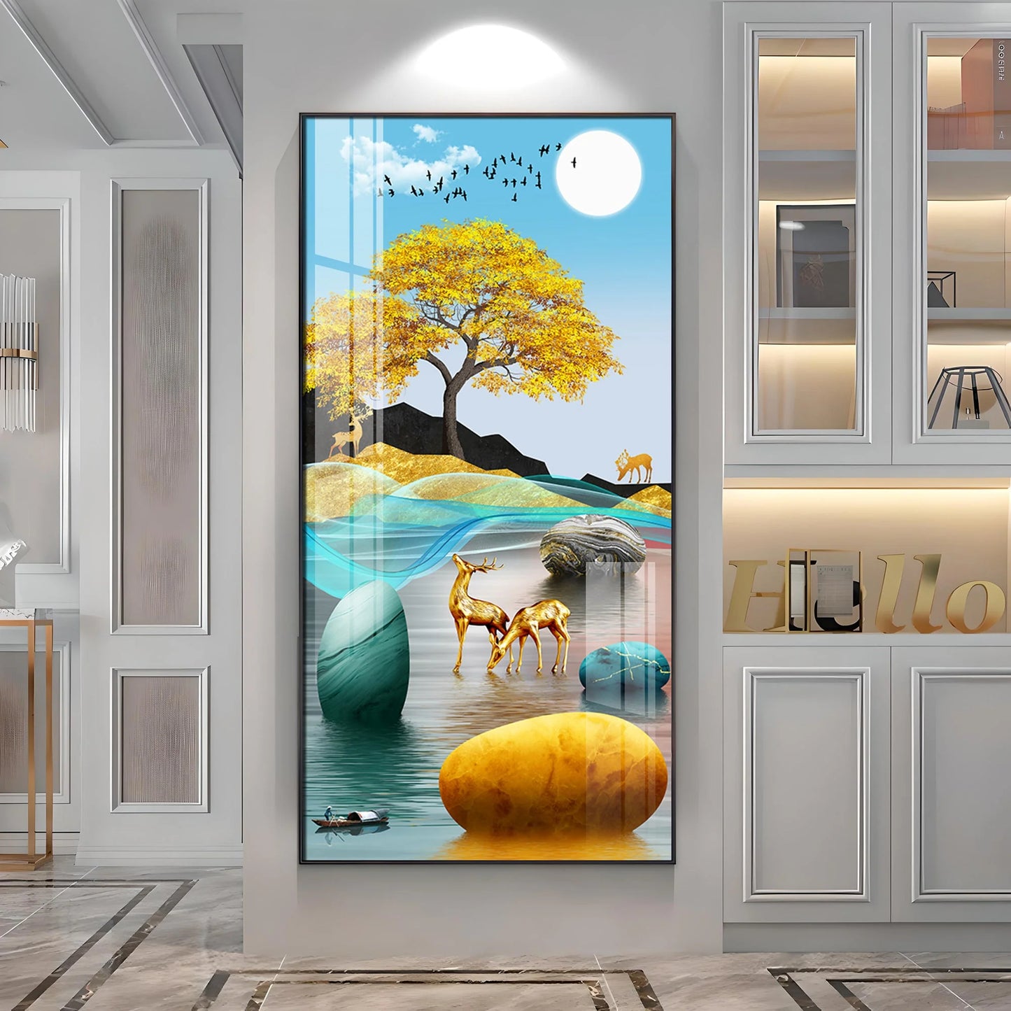 Sunny Morning Luxury Crystal Vertical Wall Art