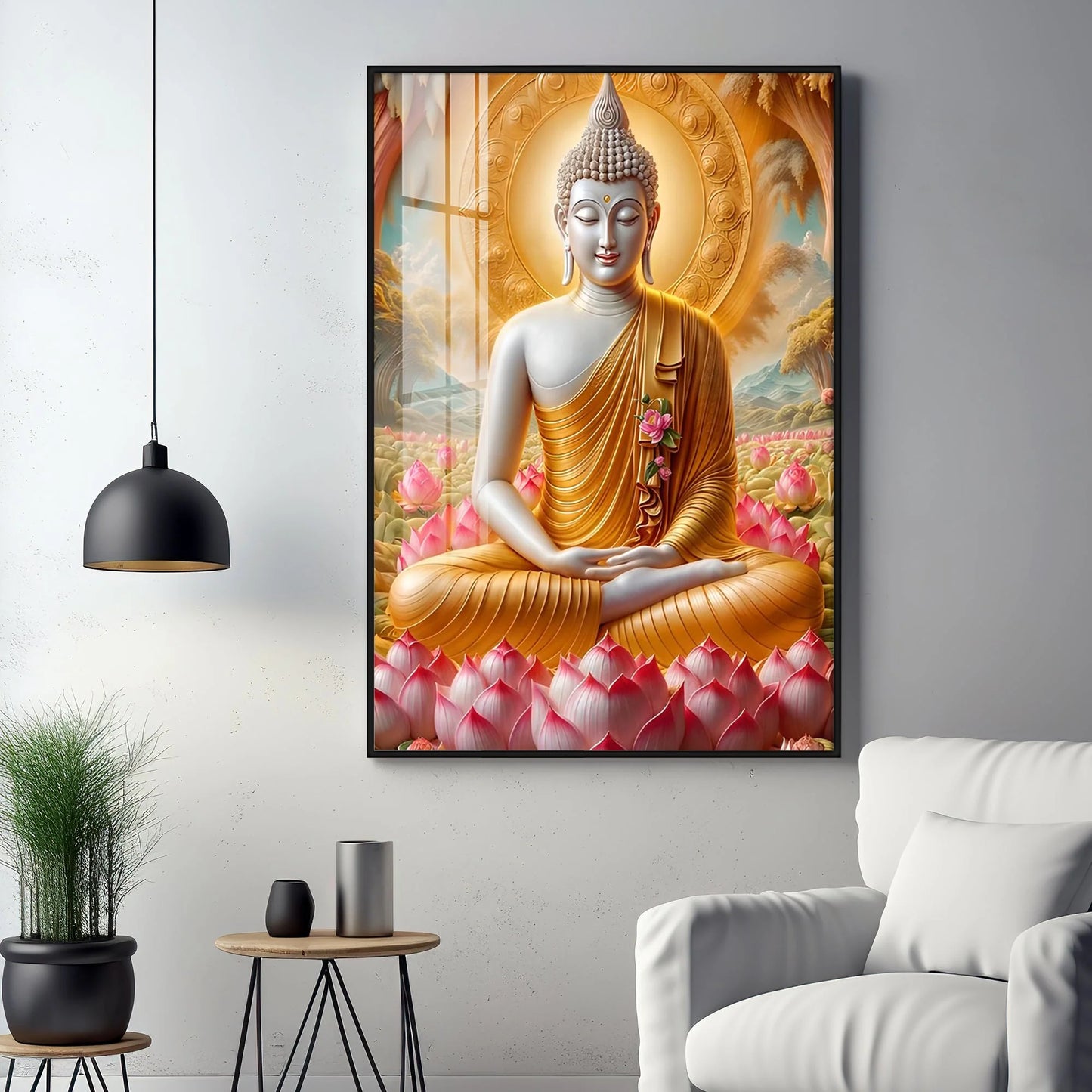 Tamatina Buddha Luxury Crystal Vertical Wall Art