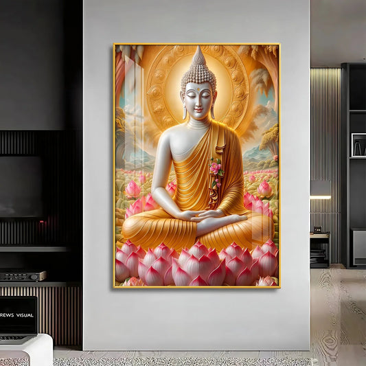 Tamatina Buddha Luxury Crystal Vertical Wall Art