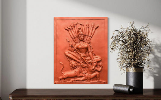 2X2.5 Feet Maa Durga 3D Relief Mural Wall Art