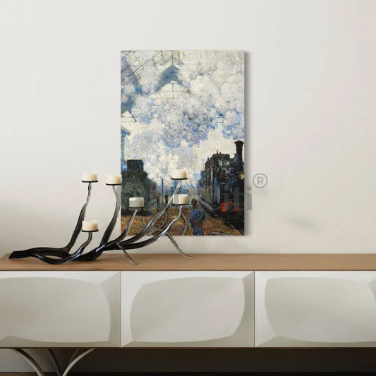 The Gare Saint Lazare - Arrival of a Train by Claude Monet Canvas Giclee Print