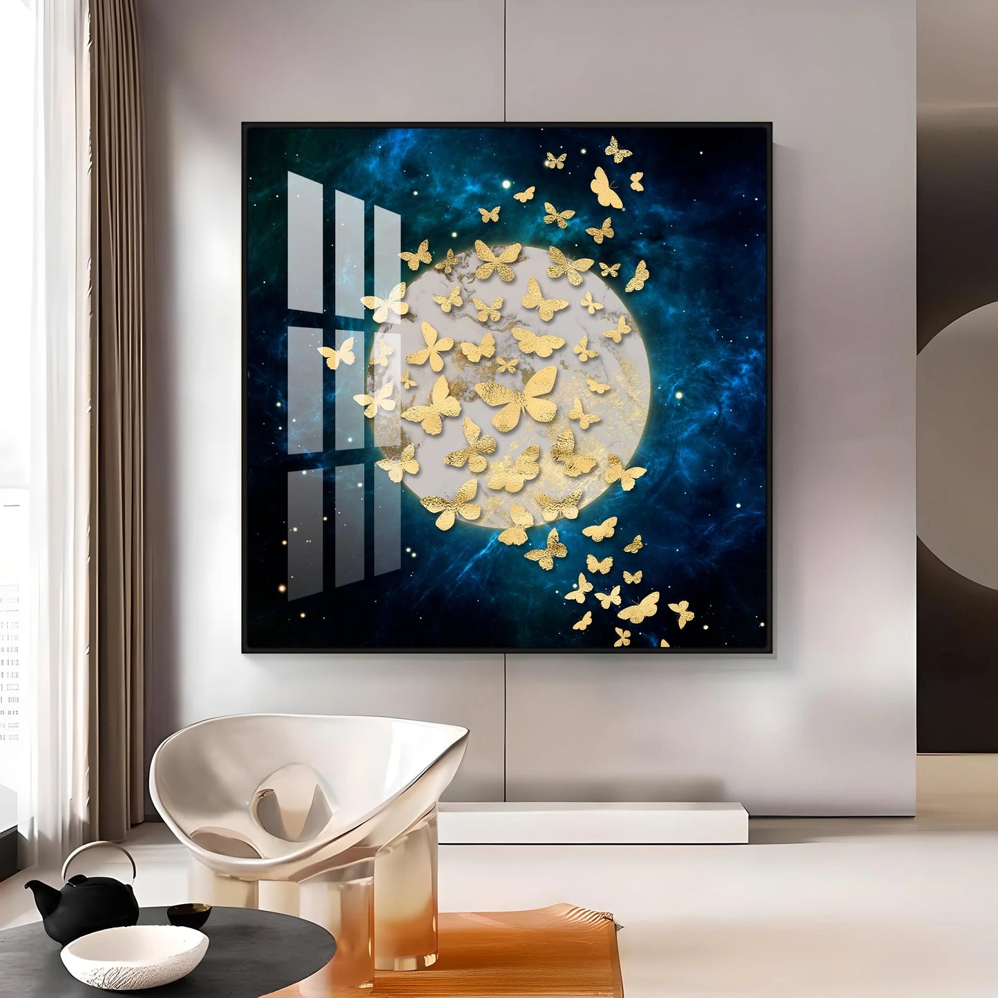 The Golden Array Luxury Crystal Square Wall Art