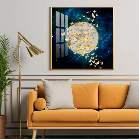 The Golden Array Luxury Crystal Square Wall Art