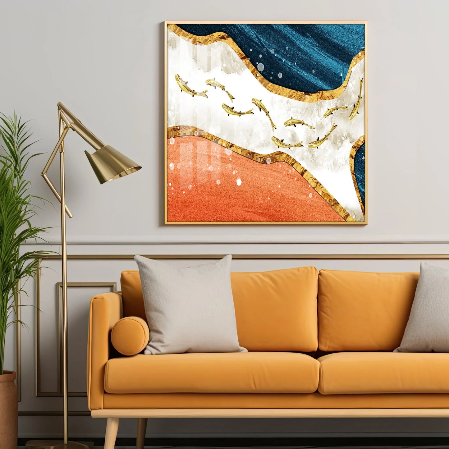 The Goldfish Collection Luxury Crystal Square Wall Art