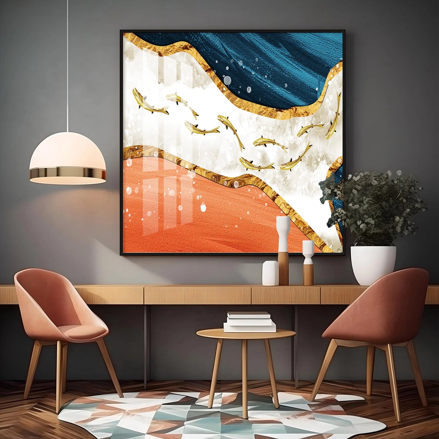 The Goldfish Collection Luxury Crystal Square Wall Art