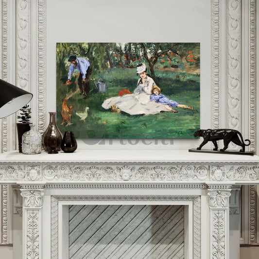 The Monet Family in Their Garden at Argenteuil by Edouard Manet World Famous Painting