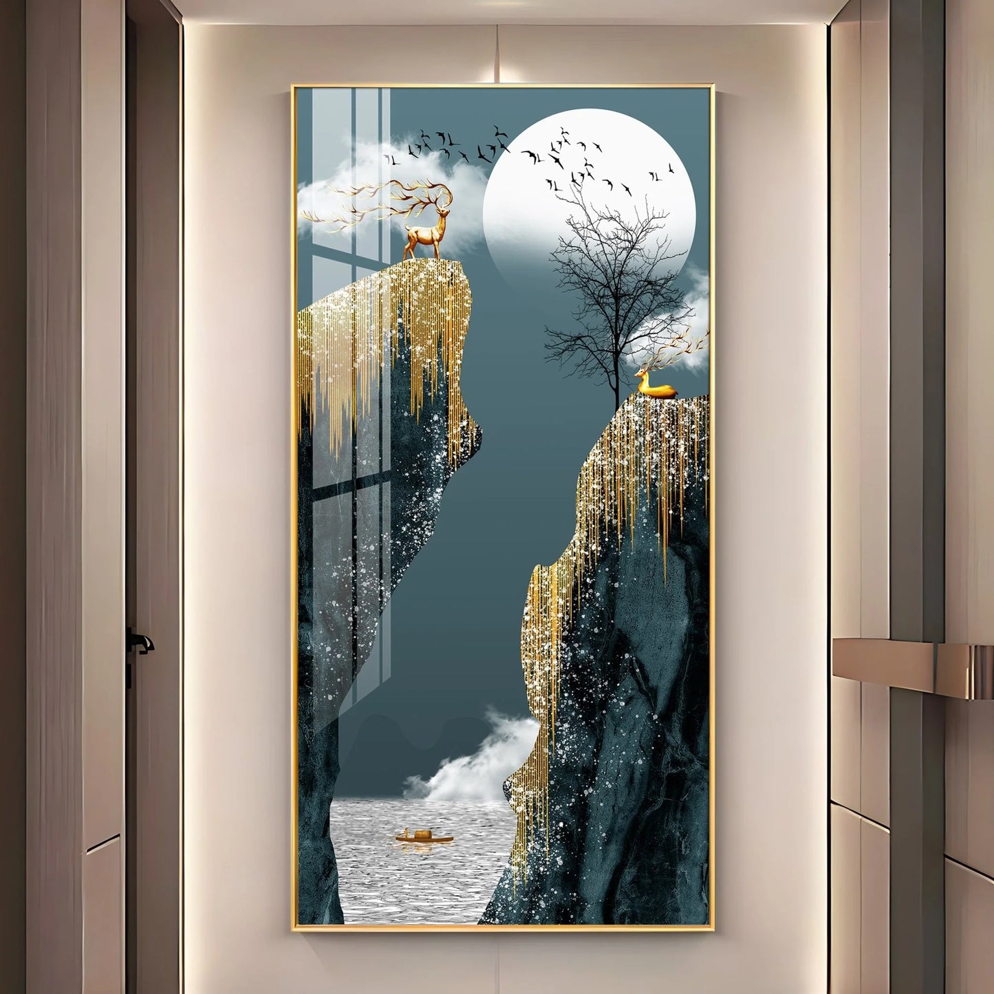 The Serenity Luxury Crystal Vertical Wall Art
