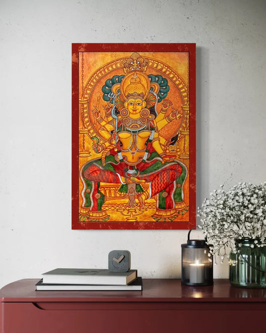 Thirumandhamkunnu Bhagavathy Kerala Mural Canvas Giclee Print