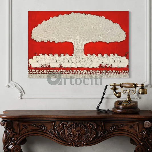 Tree of Life Pichwai Phad Art Canvas Giclee Print
