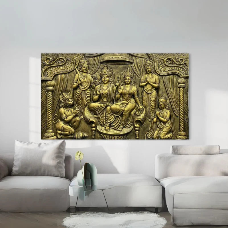 Big Size Ram Darbar 3D Relief Mural Wall Art