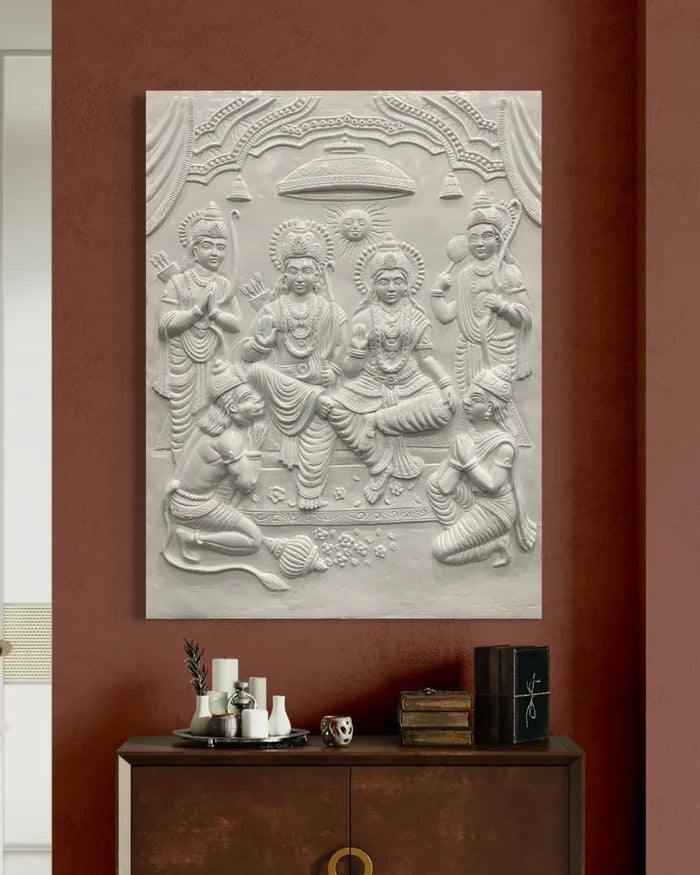 Divine Ram Darbar 3D Relief Mural Wall Art