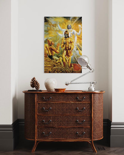 Lord Krishna’s Geeta Updesh To Arjun Indian Ethnic Art Canvas Giclee Print
