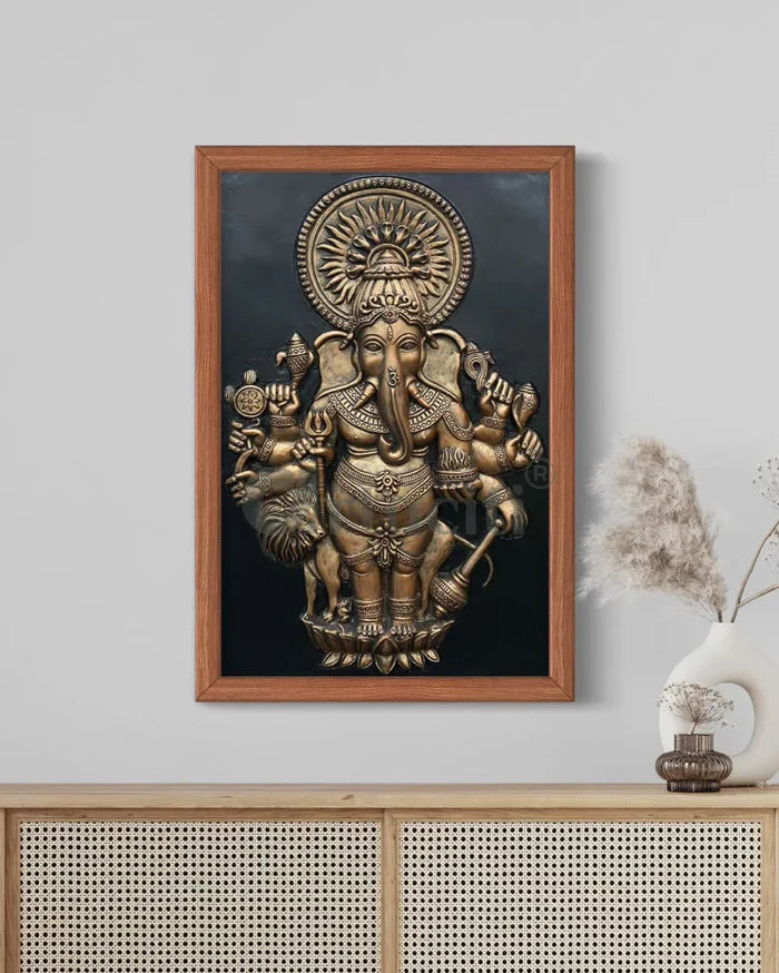 Drishti Ganesha 3D Relief Mural Wall Art