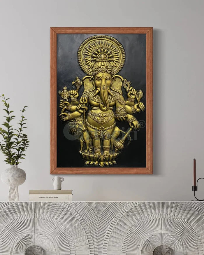 Drishti Ganesha 3D Relief Mural Wall Art