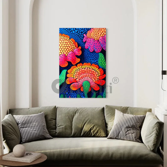 Vibrant Multicolor Sunflower Mandala Canvas Print