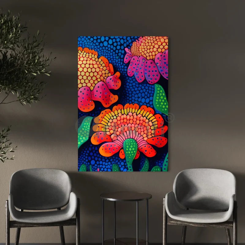 Vibrant Multicolor Sunflower Mandala Canvas Print
