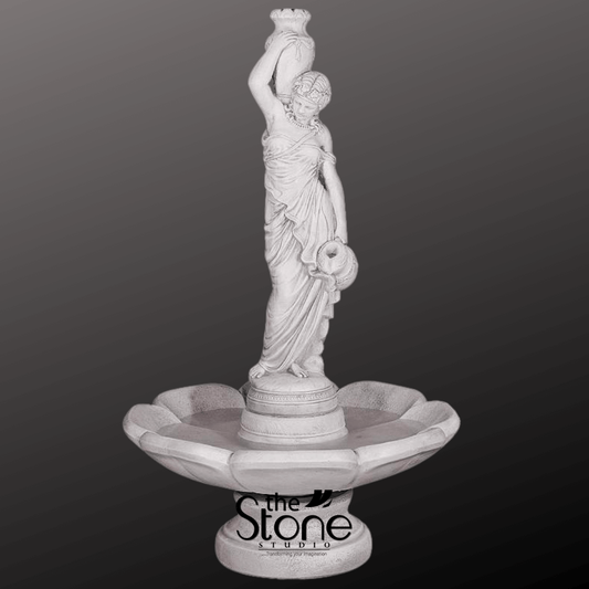 Marble Fountain with a Standing Lady 5ft