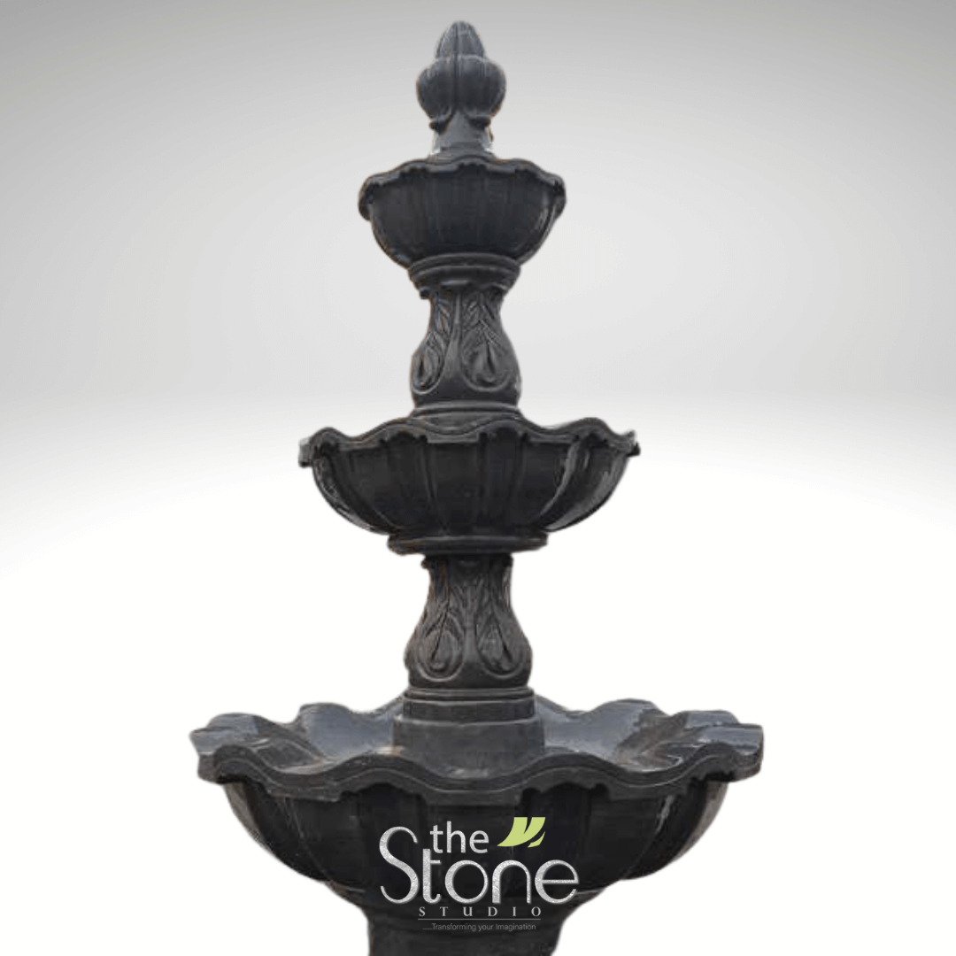 Black Marble Fountain Sculpture 8ft