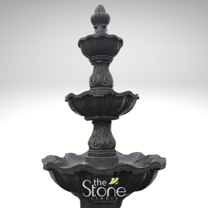 Black Marble Fountain Sculpture 8ft