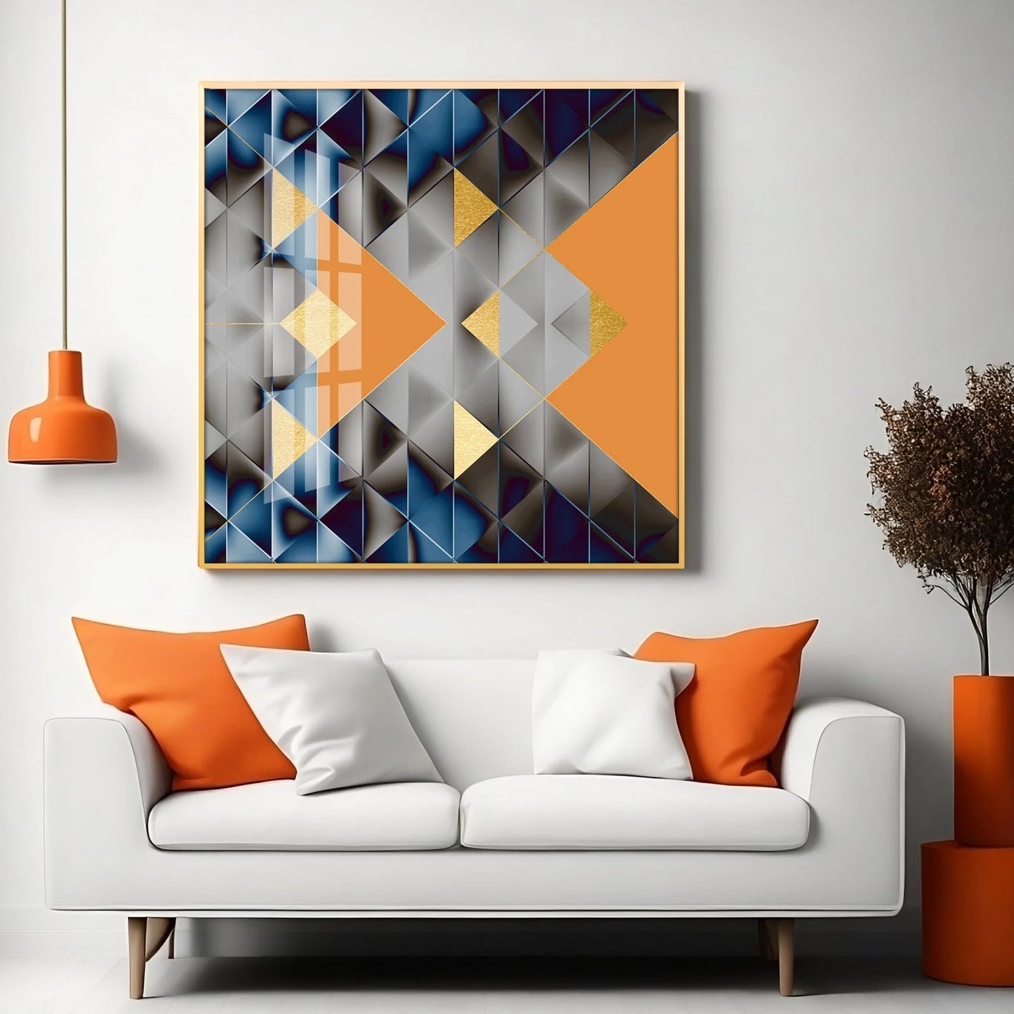 Watercolor Block Geometric Premium Acrylic Square Wall Art