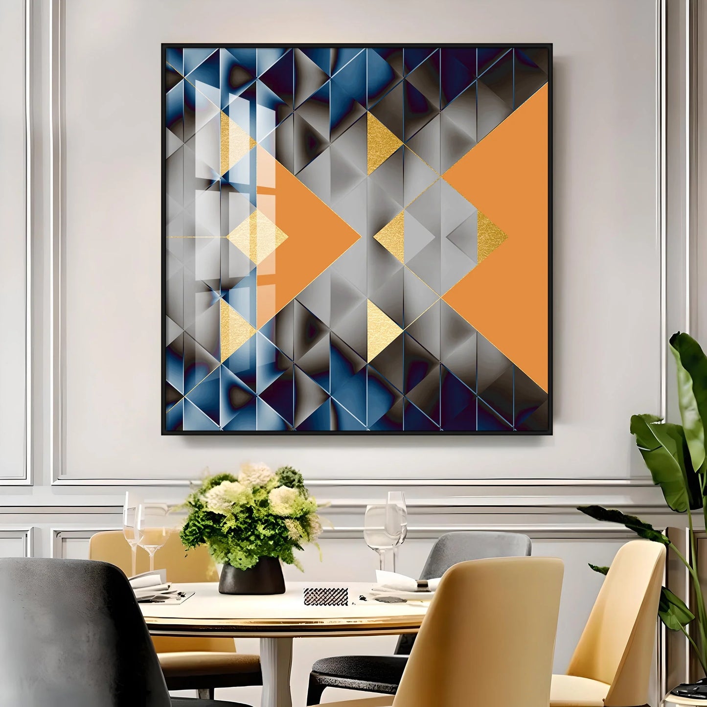 Watercolor Block Geometric Premium Acrylic Square Wall Art