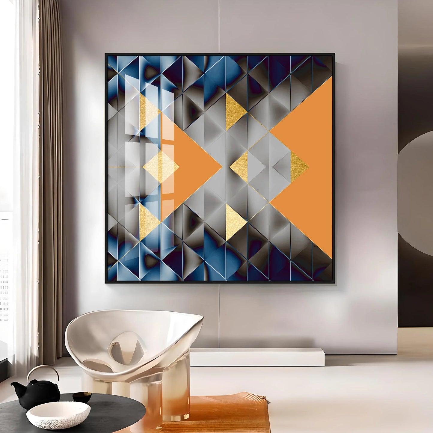 Watercolor Block Geometric Premium Acrylic Square Wall Art