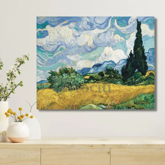Wheatfield with Cypresses by Vincent Van Gogh Canvas Painting