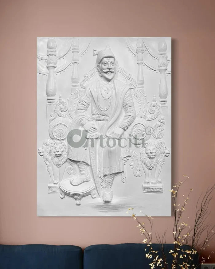 Chattrapati Shivaji Maharaj 3D Relief Mural (4x3 Feet)