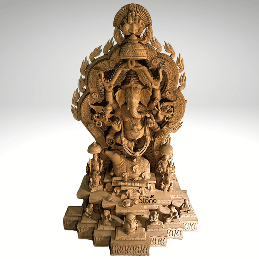 Wooden Ganesh Statue 5 feet