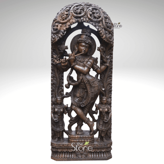 Wooden Krishna Statue 5ft