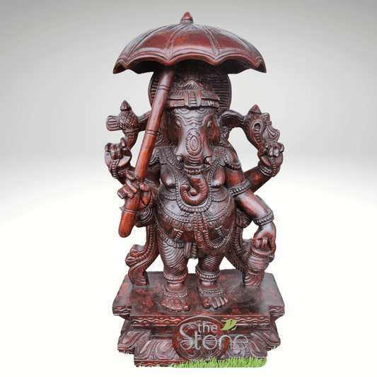 Wooden Vinayagar Statue 2ft