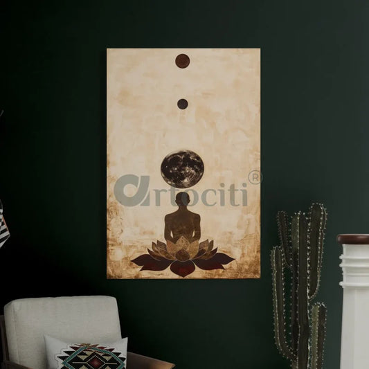 Yoga Lotus Pose Modern Abstract Canvas Print