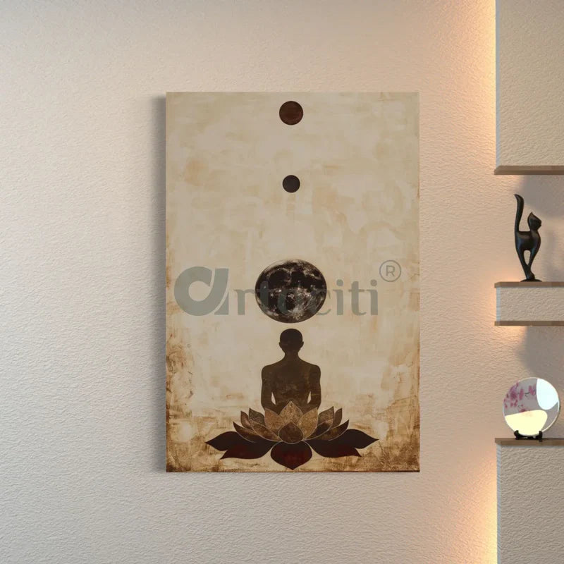 Yoga Lotus Pose Modern Abstract Canvas Print